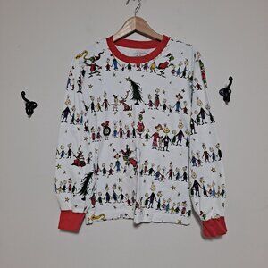 Pottery Barn Dr Suess Shirt Men Adult Medium Pajama Top Christmas Grinch People